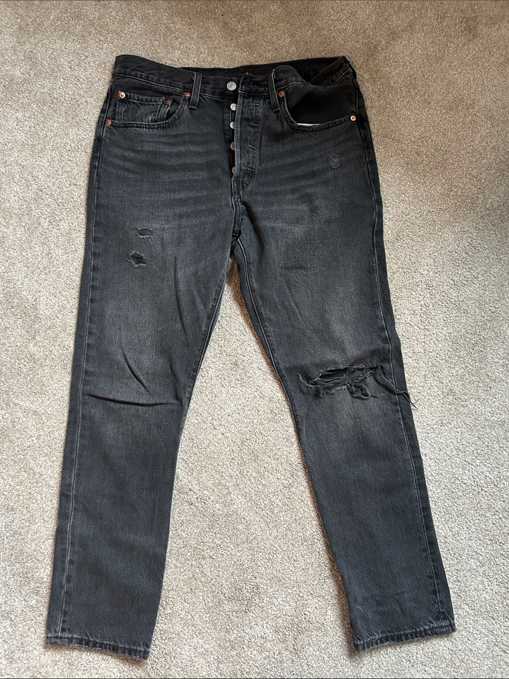 Levi's Women's 501 Straight Distressed Jeans